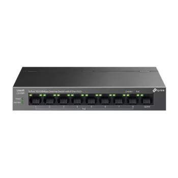 TP-Link LiteWave LS109P tīkla komutators Nepārvaldīts Fast Ethernet (10/100) Power over Ethernet (PoE) Melns