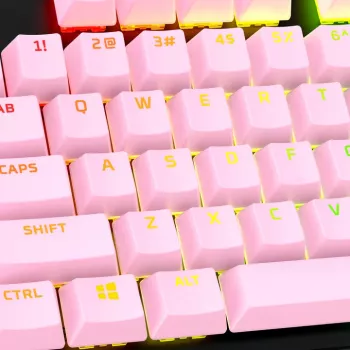 HyperX Full key Set Keycaps - PBT (Pink), tastatūras vāciņš, Termoplastiskais poliesteris (PBT), 145 mm, 129 mm, 246 g, Rozā