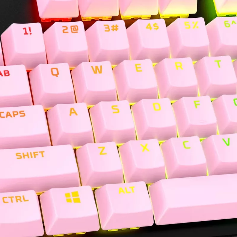 HyperX Full key Set Keycaps - PBT (Pink), tastatūras vāciņš, Termoplastiskais poliesteris (PBT), 145 mm, 129 mm, 246 g, Rozā