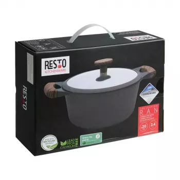 Resto Kitchenware Ran 2.4 L apaļa melna koka bļoda