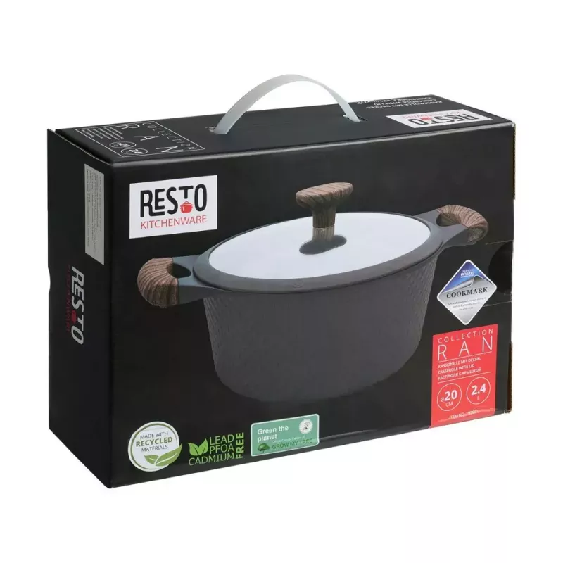 Resto Kitchenware Ran 2.4 L apaļa melna koka bļoda