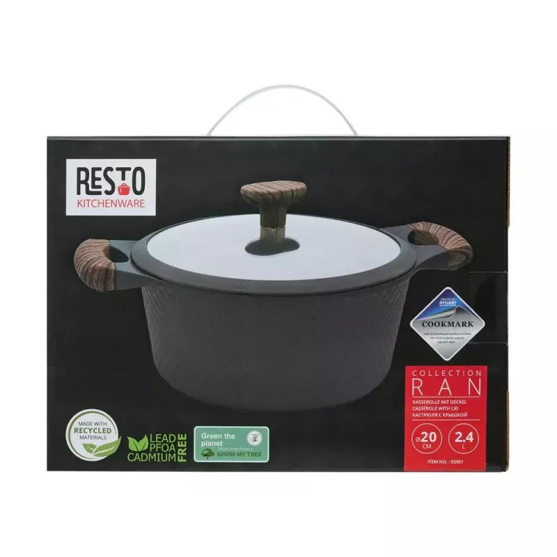 Resto Kitchenware Ran 2.4 L apaļa melna koka bļoda