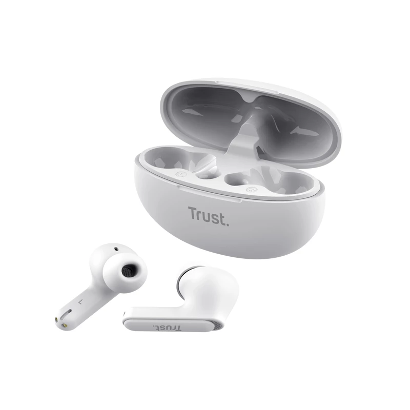 Trust Yavi austiņas True Wireless Stereo (TWS) Ievietojamās Zvani/Mūzika USB Type-C Bluetooth Balts