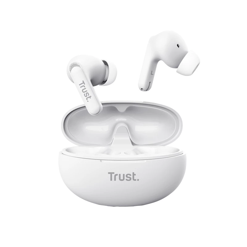 Trust Yavi austiņas True Wireless Stereo (TWS) Ievietojamās Zvani/Mūzika USB Type-C Bluetooth Balts