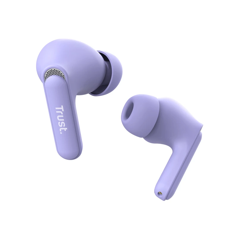 Trust Yavi austiņas True Wireless Stereo (TWS) Ievietojamās Zvani/Mūzika USB Type-C Bluetooth Violetas