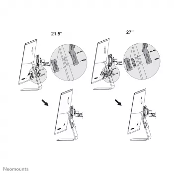 Neomounts FPMA-VESAMAC2127 iMac VESA adapteris, Sudrabains, Tērauds, 15 kg, 100 x 100, 75 x 75 mm, 100 x 100 mm, 730 g