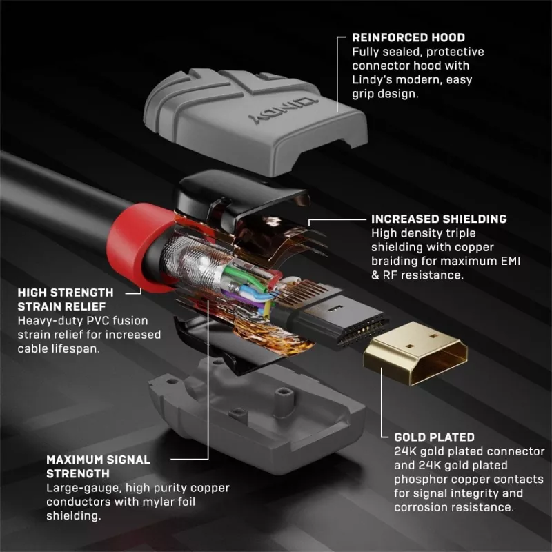 HDMI kabelis Lindy 7.5 m standarta HDMI kabelis Anthra Line
