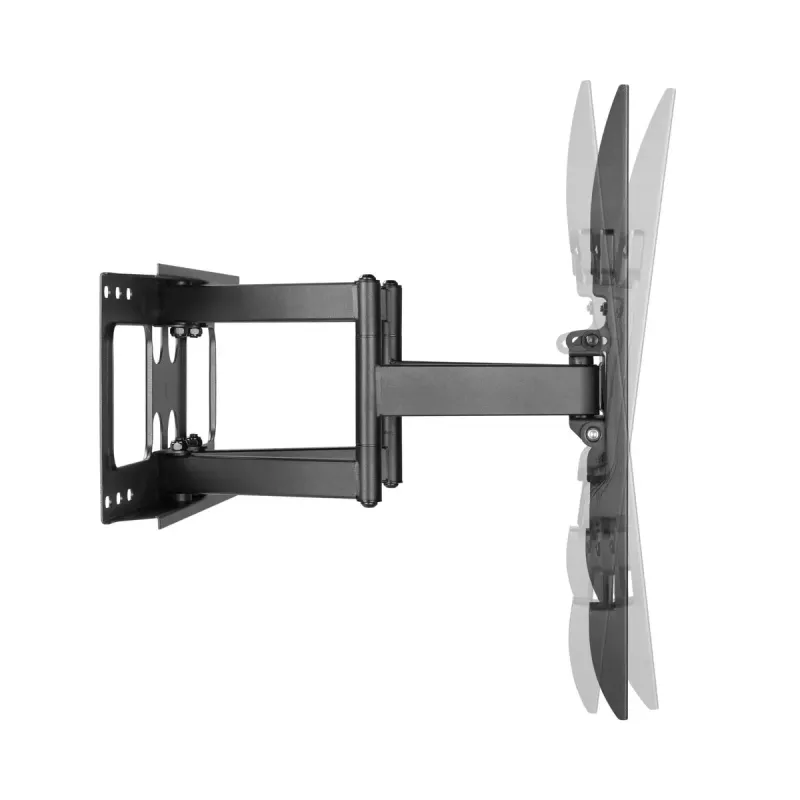 Sienas TV stiprinājums Gembird WM-80ST-02 — fiksēts/noliecams, 37 collas–80 collas, VESA līdz 600x400, 60 kg, melns