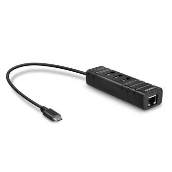 Lindy USB 3.2 Type-C centrmezgls un gigabitu Ethernet pārveidotājs