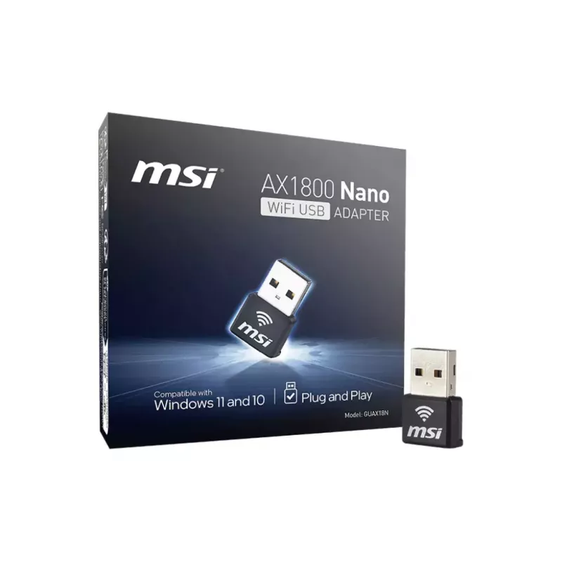 USB adapteris MSI AX1800 Nano WiFi USB 2.0 melns