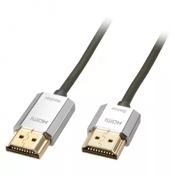 Lindy 3m CROMO plāns ātrgaitas HDMI kabelis ar Ethernet, 3 m, HDMI A tipa (standarta), HDMI A tipa (standarta), 3D, 10,2 Gbit/s, pelēks