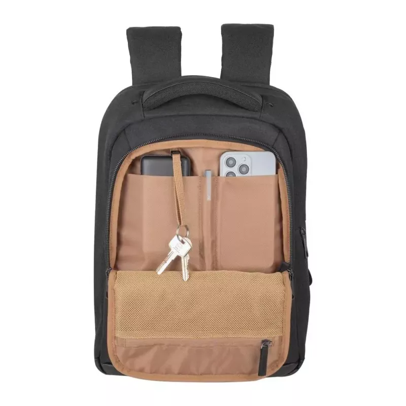 Mugursoma Rivacase 8126 38.1 cm (15 collu) melna, ar pārnēsāšanas rokturi un plecu siksnu