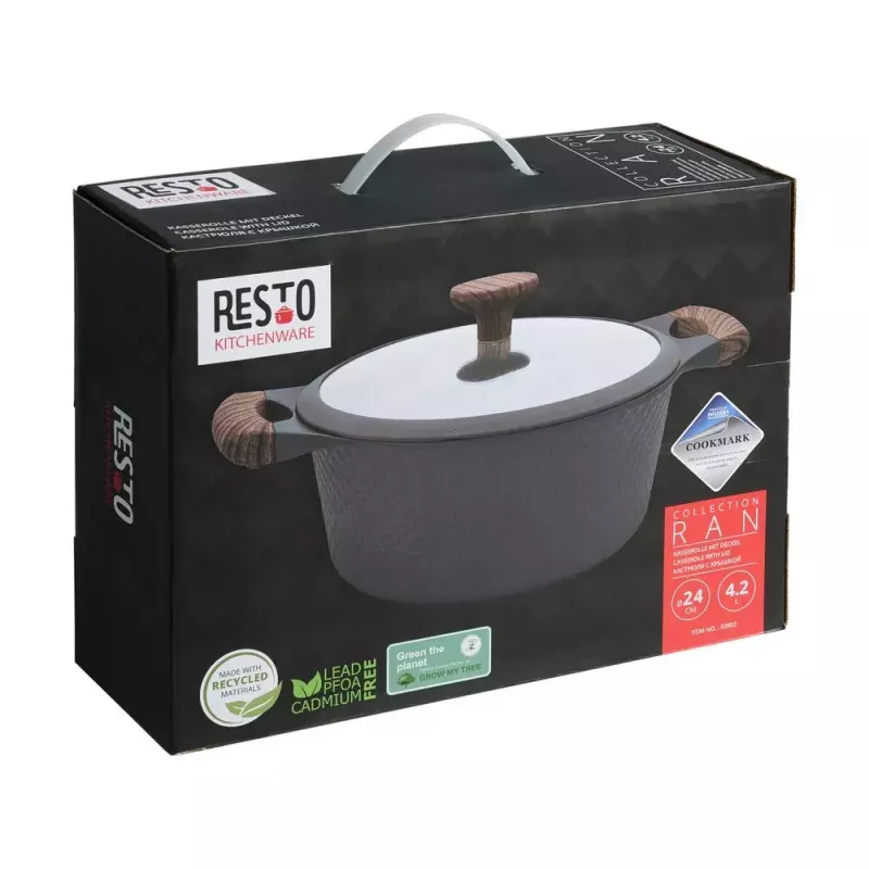 Resto Kitchenware Ran 4,2 l apaļa kastrolis, bēšs, koks