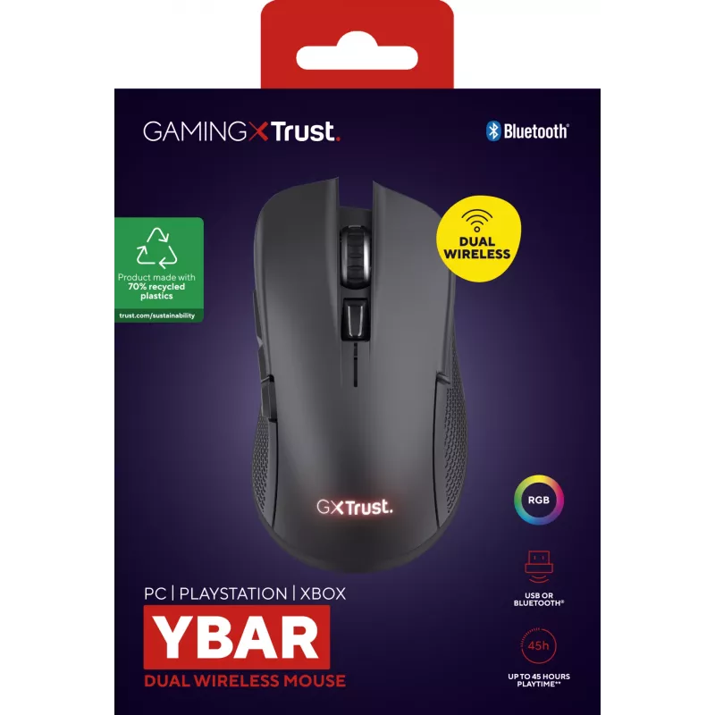 Trust GXT 931 Ybar pele Spēlēm Labās rokas Bluetooth Lāzera 7200 DPI