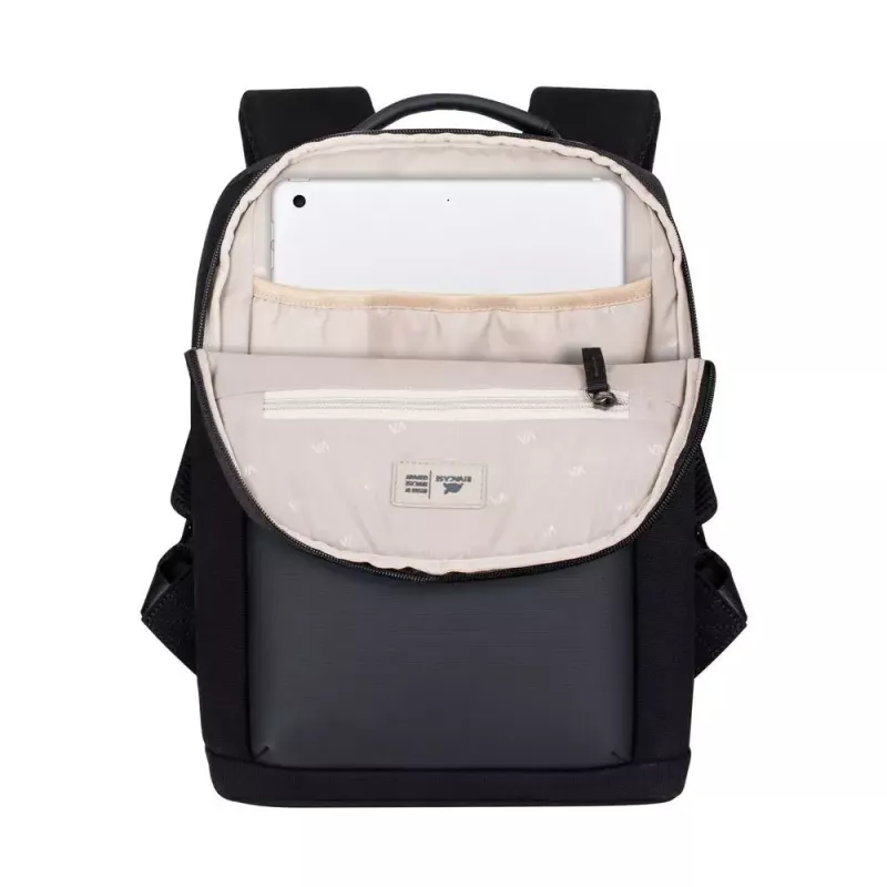 Mugursoma Rivacase 8521 33.8 cm (13.3 collas) melna, ar nēsāšanas rokturi un plecu siksnu