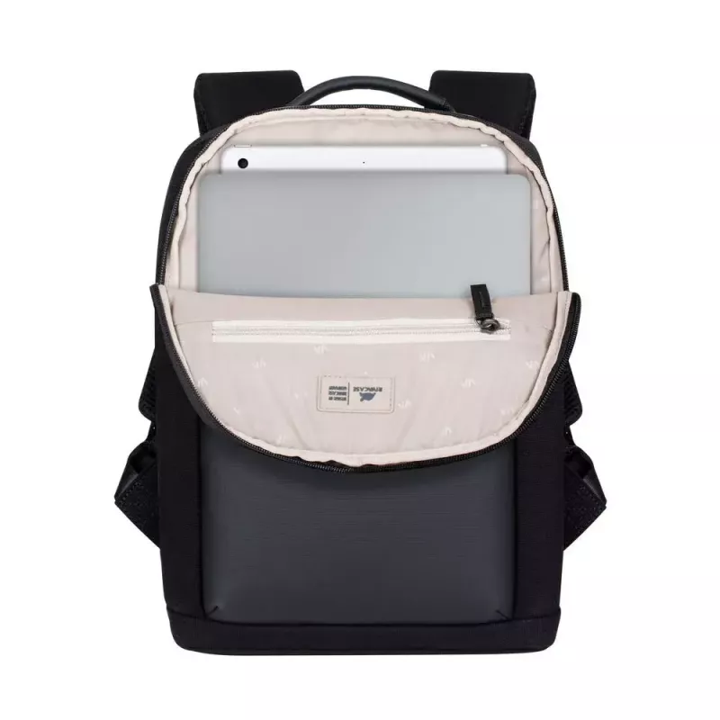 Mugursoma Rivacase 8521 33.8 cm (13.3 collas) melna, ar nēsāšanas rokturi un plecu siksnu