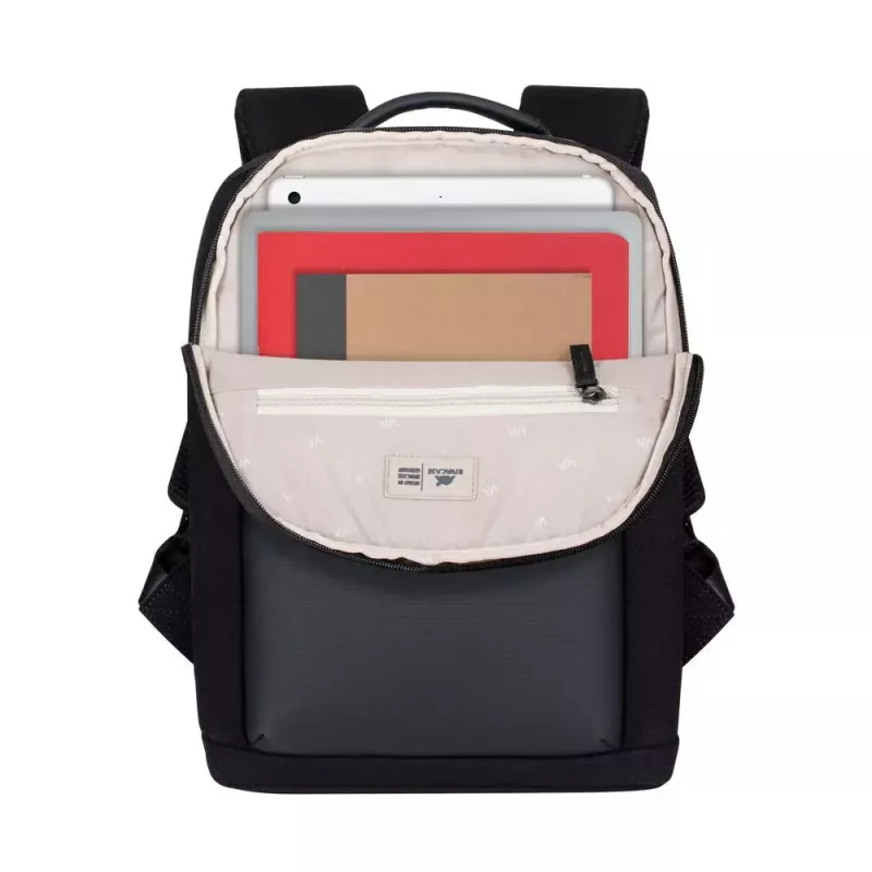Mugursoma Rivacase 8521 33.8 cm (13.3 collas) melna, ar nēsāšanas rokturi un plecu siksnu