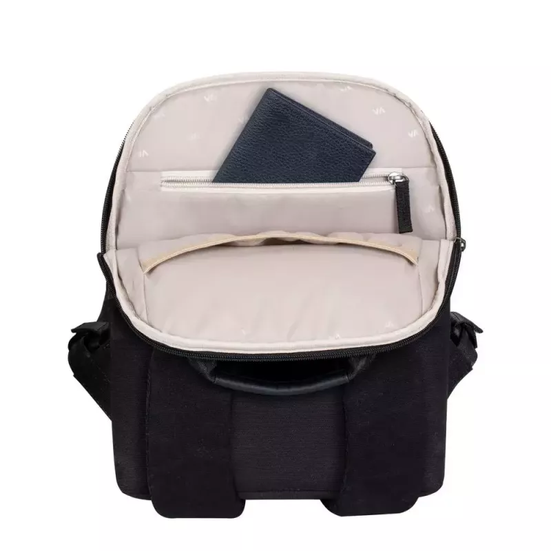 Mugursoma Rivacase 8521 33.8 cm (13.3 collas) melna, ar nēsāšanas rokturi un plecu siksnu