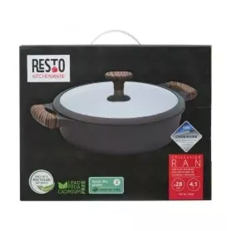 Resto Kitchenware 93906 universālais katls, melns alumīnijs, 4,1 l, 28 cm