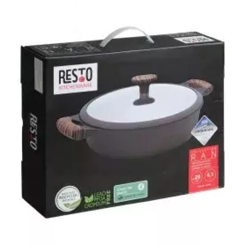 Resto Kitchenware 93906 universālais katls, melns alumīnijs, 4,1 l, 28 cm