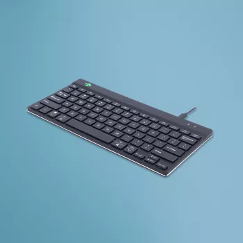 R-Go Tools Ergonomiskā tastatūra R-Go Compact Break, kompakta tastatūra ar pārtraukumu programmatūru, QWERTY (US), vadu, melna