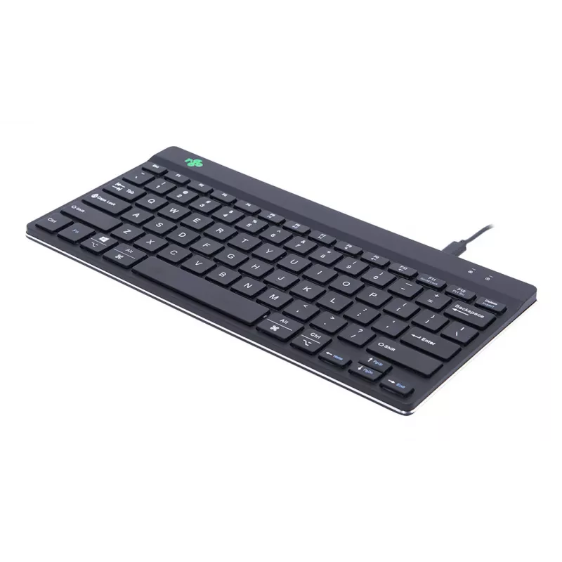 R-Go Tools Ergonomiskā tastatūra R-Go Compact Break, kompakta tastatūra ar pārtraukumu programmatūru, QWERTY (US), vadu, melna
