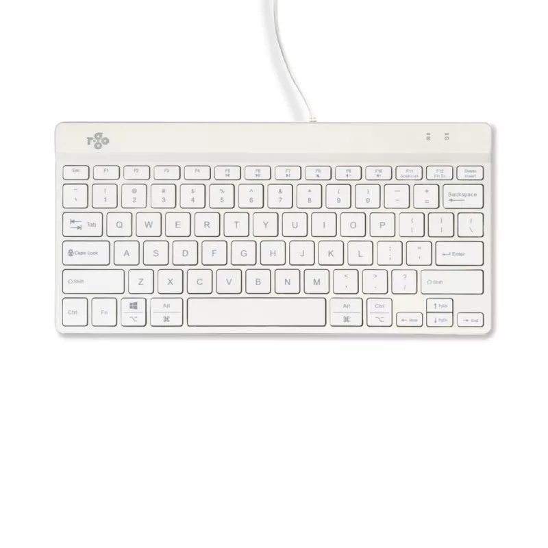 R-Go Tools Ergonomic tastatūra R-Go Compact Break, kompakta klaviatūra ar pārtraukumu programmatūru, QWERTY (US), vadu savienojums, balta