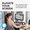 Fellowes datora monitora statīvs ar 3 augstuma regulējumiem - Hana LT monitora pacēlājs - Ergonomisks regulējams monitora statīvs datoriem - Maksimālais svars 22.6 kg - Melns