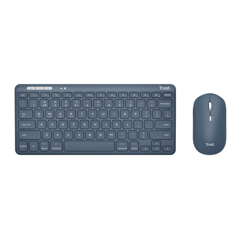 Trust Lyra klaviatūra ar peli Biroja RF bezvadu + Bluetooth QWERTY US angļu valoda zila