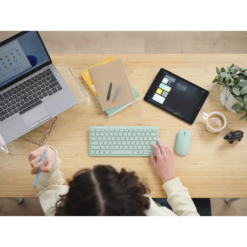 Trust Lyra tastatūra Pele iekļauta Biroja RF Wireless + Bluetooth QWERTY US English zaļa