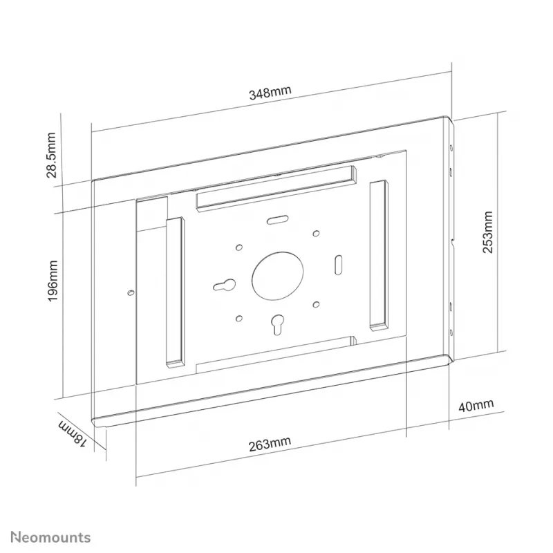 Neomounts sienas stiprinājuma planšetdatora turētājs WL15-660WH1 maksimālais ekrāna izmērs 32,8 cm