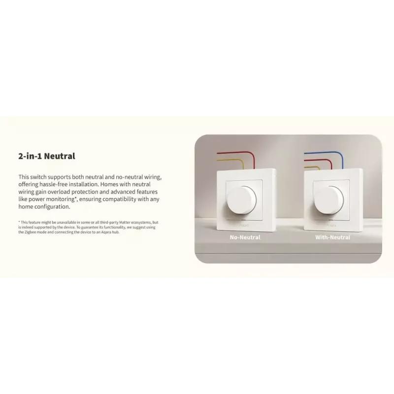 Aqara Dimmer Switch H2 EU balta gaismas slēdzis Aqara KD-R01D