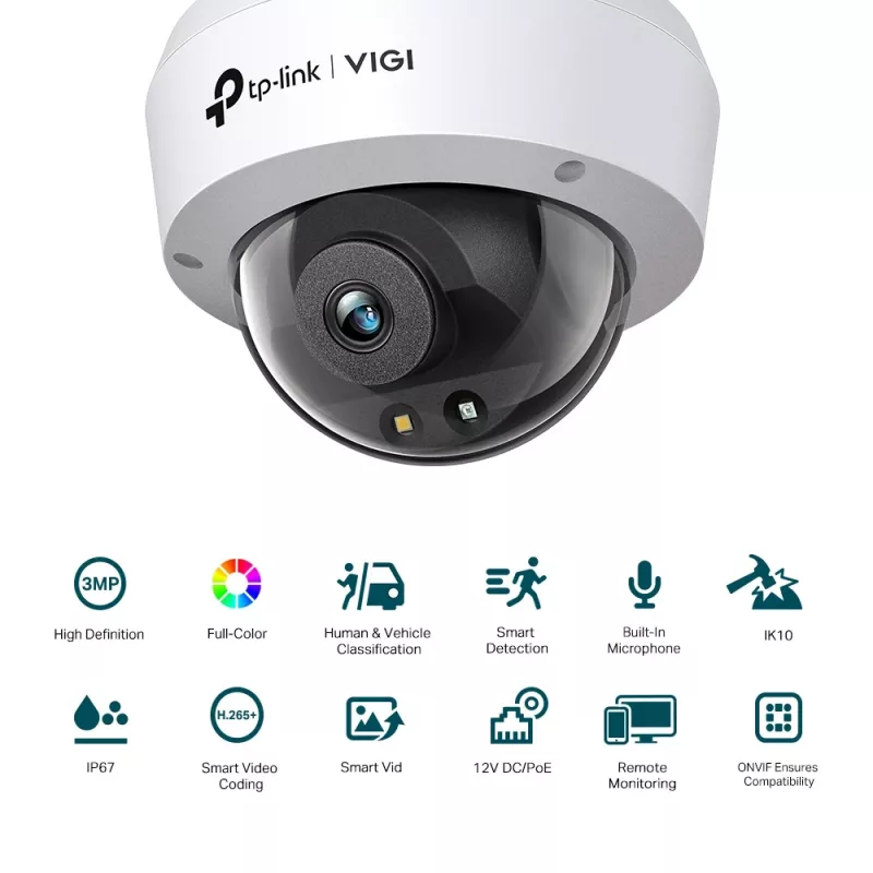 TP-Link VIGI C230 Dome IP drošības kamera Iekštelpām un ārā 2304 x 1296 pikseļi Griesti
