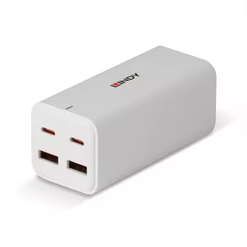 Lādētājs Lindy 100W 4-Portu USB Type A & C GaN lādētājs iekštelpām maiņstrāva Universāls