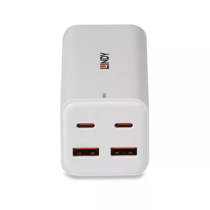 Lādētājs Lindy 100W 4-Portu USB Type A & C GaN lādētājs iekštelpām maiņstrāva Universāls