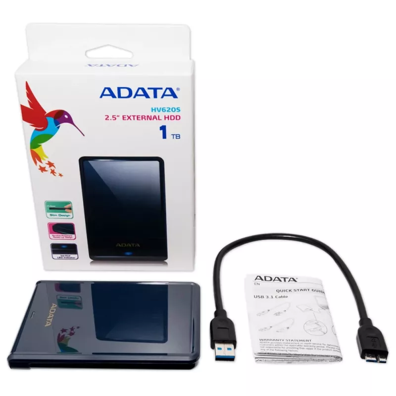 ADATA HV620S ārējais cietais disks 1 TB 2,5 collas Micro-USB B 3.2 Gen 1 (3.1 Gen 1) Zils