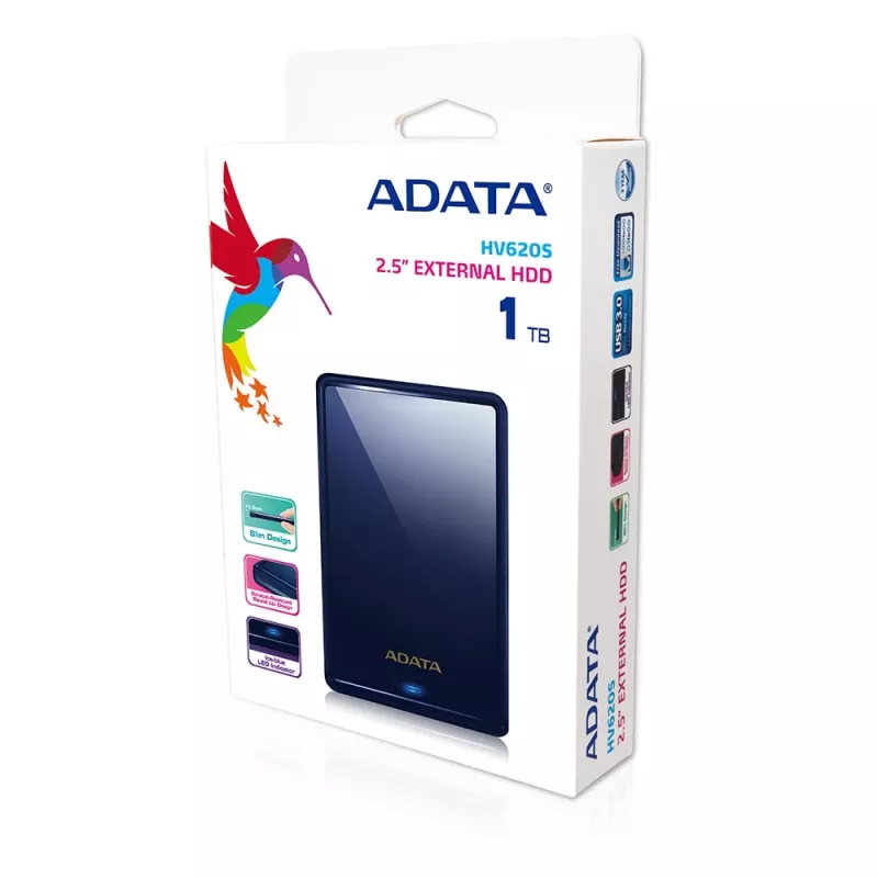 ADATA HV620S ārējais cietais disks 1 TB 2,5 collas Micro-USB B 3.2 Gen 1 (3.1 Gen 1) Zils