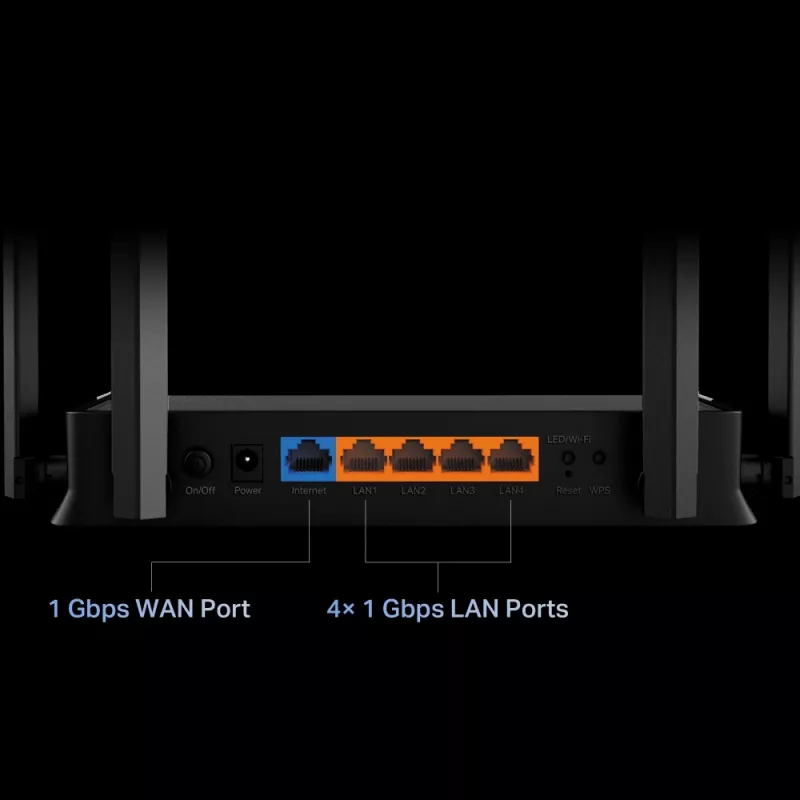 TP-Link Archer BE220 bezvadu maršrutētājs Gigabit Ethernet Divjoslu (2,4 GHz / 5 GHz) Melns