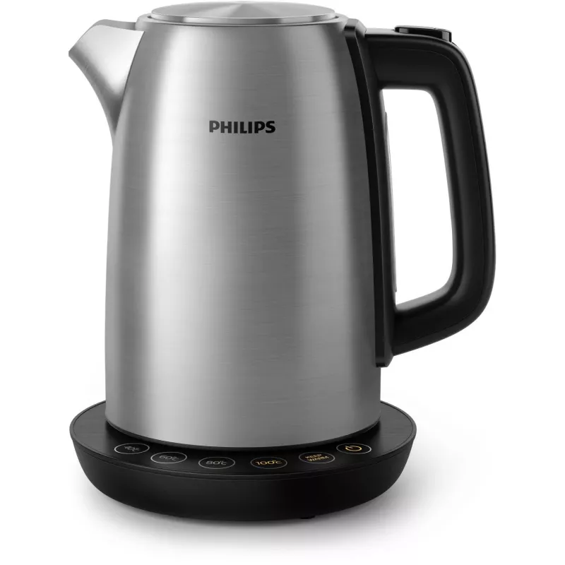 Elektriskā tējkanna Philips HD9359/90 1,7 L, 2200 W, nerūsējošā tērauda korpuss, melna metāliska