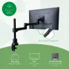 R-Go Tools Monitora roka R-Go Zepher Single, pilnībā regulējama, 0-8 kg kravnesība, 100% apļveida, melna