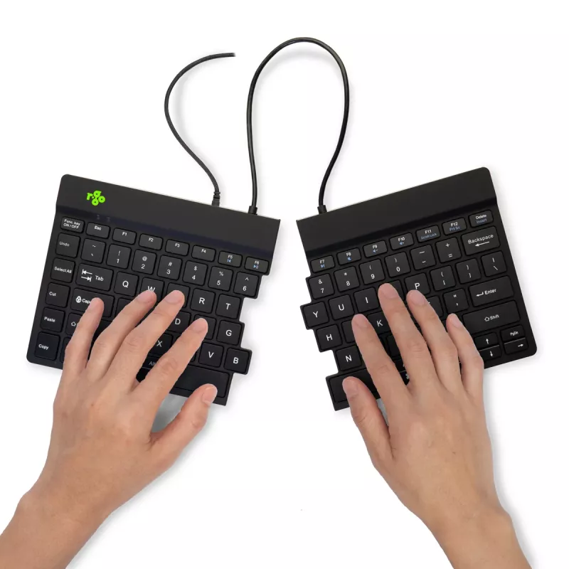 R-Go Tools Ergonomic tastatūra R-Go Split Break v2 with break software, ergonomic split tastatūra, QWERTY (US), Wired, Melns