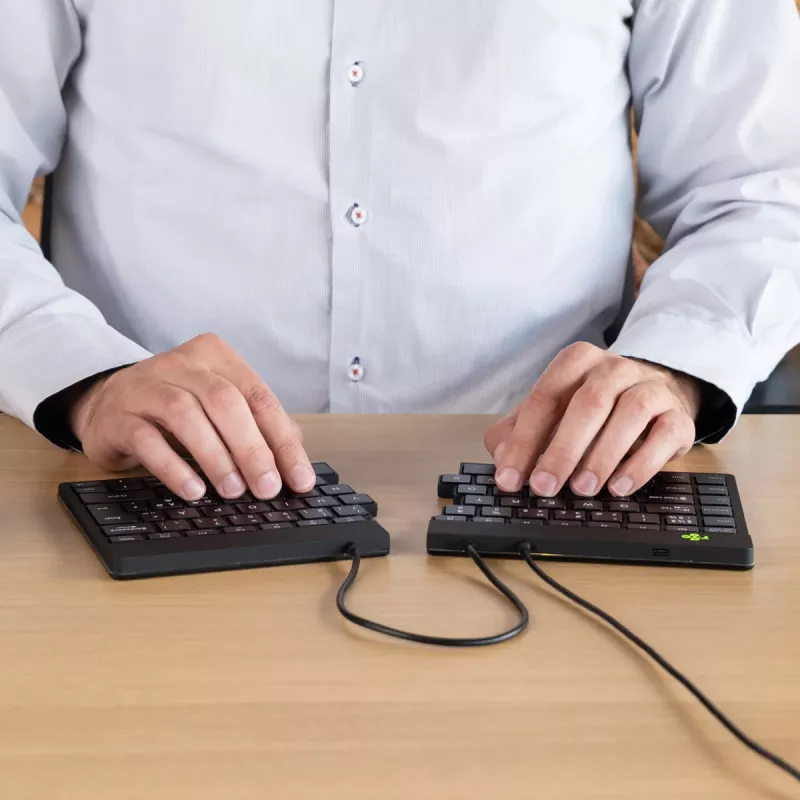 R-Go Tools Ergonomic tastatūra R-Go Split Break v2 with break software, ergonomic split tastatūra, QWERTY (US), Wired, Melns
