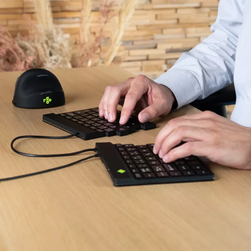 R-Go Tools Ergonomic tastatūra R-Go Split Break v2 with break software, ergonomic split tastatūra, QWERTY (US), Wired, Melns