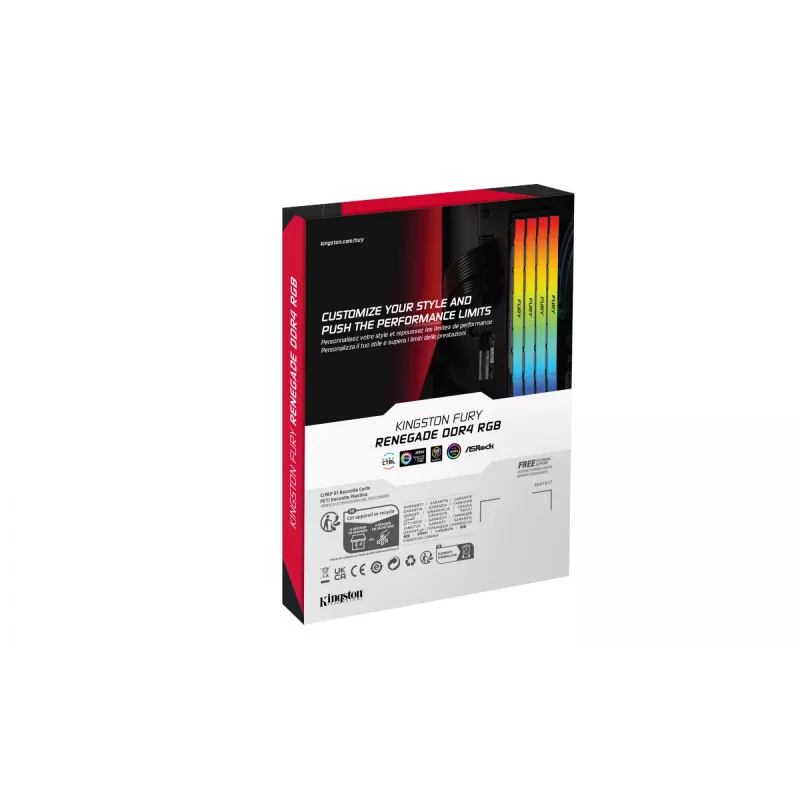 DIMM DDR4 16GB (2x8GB) Kingston FURY 3200MT/s 288-pin CL16 1.35V ar RGB radiatoru