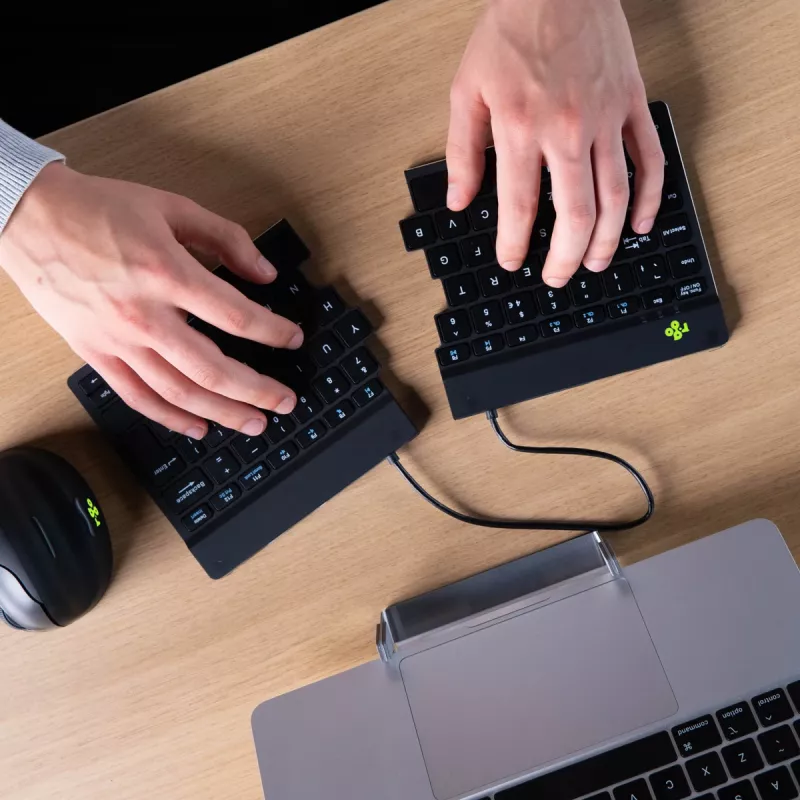 R-Go Tools Ergonomic tastatūra R-Go Split Break ar pārtraukumu programmatūru, ergonomiska dalīta klaviatūra, QWERTY (US), Bluetooth, melna