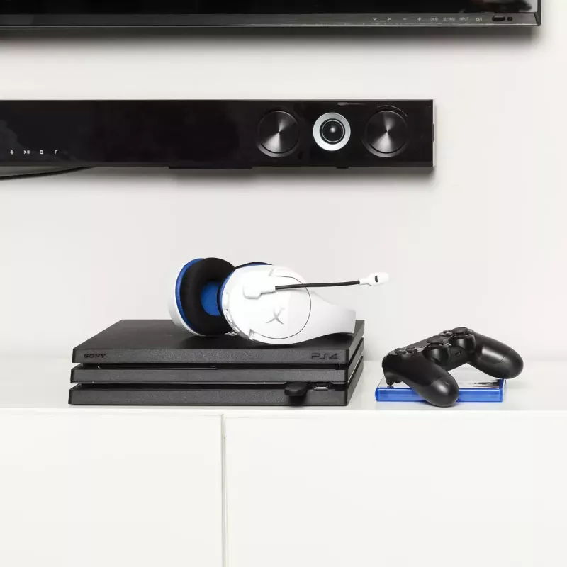 HyperX Cloud Stinger Core - bezvadu spēļu austiņas (balts-zils) - PS5-PS4