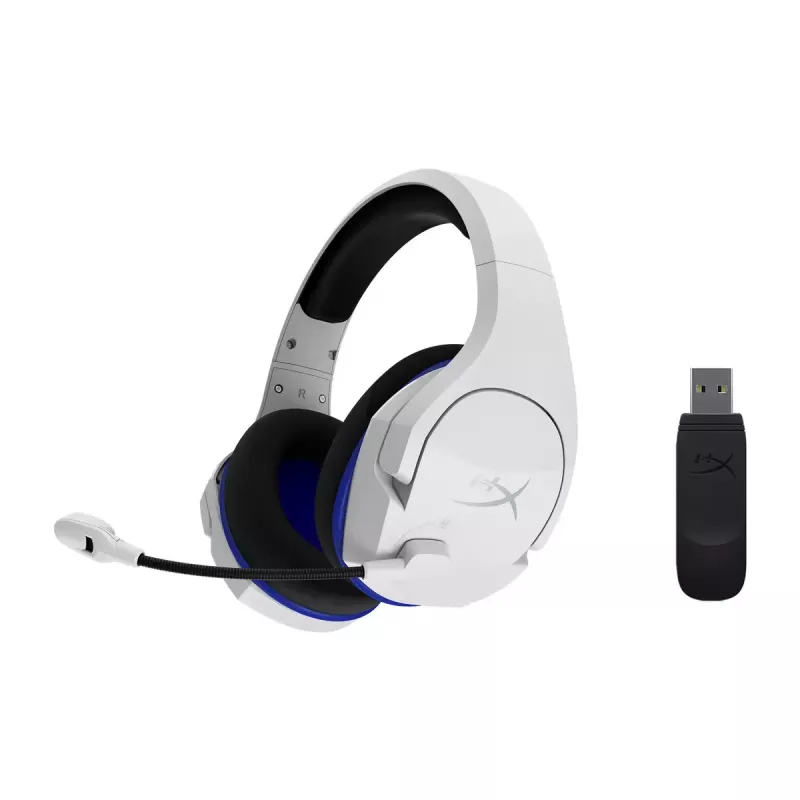 HyperX Cloud Stinger Core - bezvadu spēļu austiņas (balts-zils) - PS5-PS4