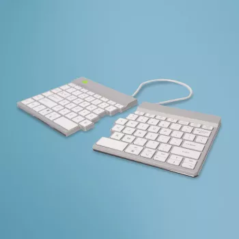 R-Go Tools ergonomiska tastatūra R-Go Split Break ar pārtraukumu programmatūru, ergonomiska dalīta tastatūra, QWERTY (US), Bluetooth, balta