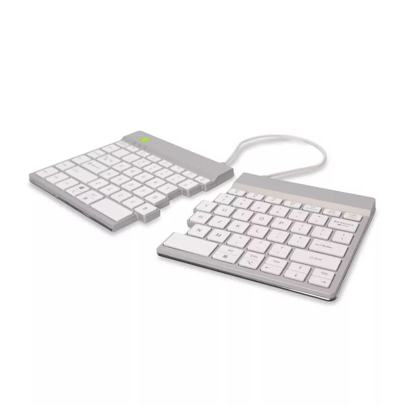R-Go Tools ergonomiska tastatūra R-Go Split Break ar pārtraukumu programmatūru, ergonomiska dalīta tastatūra, QWERTY (US), Bluetooth, balta