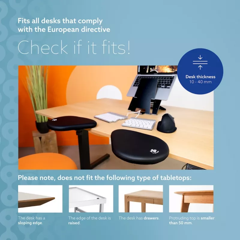 R-Go Tools roku balsts R-Go split, ergonomisks roku balsts divās daļās, regulējams, simetrisks, ar mīksto putu, melns